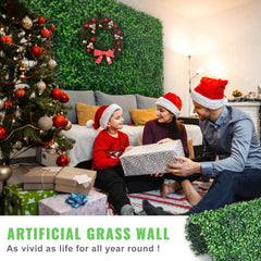12PCS 10x10 inch Artificial Boxwood Panels, Boxwood Hedge Wall Mat,Artificial Grass Backdrop Wall, Privacy Hedge Screen UV Protected for Outdoor Indoor Garden Fence Backyard