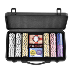 Poker Chip Set, 300-Piece Poker Set, Complete Poker Playing Game Set with Carrying Case, Heavyweight 14 Gram Casino Clay Chips, Cards, Buttons and Dices, for Texas Hold'em, Blackjack, Gambling