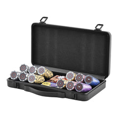 Poker Chip Set, 300-Piece Poker Set, Complete Poker Playing Game Set with Carrying Case, Heavyweight 14 Gram Casino Clay Chips, Cards, Buttons and Dices, for Texas Hold'em, Blackjack, Gambling