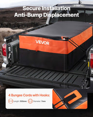 Truck Bed Cargo Bag, Waterproof 840D PVC, 130 x 102 x 55.5 cm (26 Cu. ft), Heavy Duty Cargo Bag for Truck Bed with Bungee Cords, Net and Carabiners, Fits a Variety of SUV & Pickup Trucks