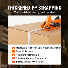 Banding Strapping Kit with Strapping Tensioner Tool, Banding Sealer Tool, 100 m Length PP Band, 100 Metal Seals, Pallet Packaging Strapping Banding Kit, Banding Packaging Strapping for Packing