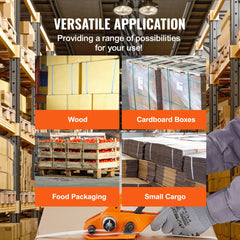VEVOR Banding Strapping Kit with Strapping Tensioner Tool, Banding Sealer Tool, 100 m Length PP Band, 100 Metal Seals, Pallet Packaging Strapping Banding Kit, Banding Packaging Strapping for Packing