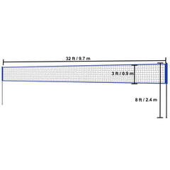 Outdoor Portable Volleyball Net System, Adjustable Height Steel Poles, Professional Volleyball Set with PVC Volleyball, Pump, Carrying Bag, Heavy Duty Volleyball Net for Backyard, Beach, Lawn