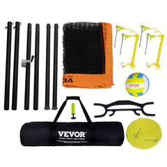 Outdoor Portable Volleyball Net System, Adjustable Height Aluminum Poles, Professional Volleyball Set with PVC Volleyball, Pump, Carrying Bag, Heavy Duty Volleyball Net for Backyard, Beach, Lawn