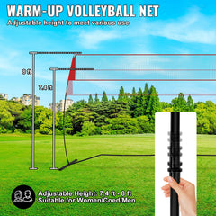 Freestanding Volleyball Training Net for Indoor or Outdoor Use, Adjustable Height Portable Net System with Carrying Bag, Professional Volleyball Practice Trainer for Hitting or Serving Drills