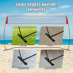 Freestanding Volleyball Training Net for Indoor or Outdoor Use, Adjustable Height Portable Net System with Carrying Bag, Professional Volleyball Practice Trainer for Hitting or Serving Drills