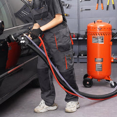 28 Gallon Vacuum Sand Blaster, Dustless Sandblaster with Built-in 1200W Vacuum System for Dust Control and Abrasive Recycle, 60-110 PSI Heavy Duty Abrasive Blasting Machine
