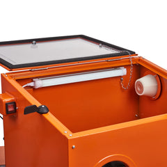25 Gallon Sandblasting Cabinet, 40-120PSI Portable Benchtop Sand Blasting Cabinet, Heavy Duty Steel Sand Blaster with Blasting Gun & 4 Ceramic Nozzles for Paint, Stain, Rust Removal