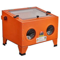 25 Gallon Sandblasting Cabinet, 40-120PSI Portable Benchtop Sand Blasting Cabinet, Heavy Duty Steel Sand Blaster with Blasting Gun & 4 Ceramic Nozzles for Paint, Stain, Rust Removal
