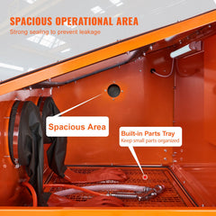 60 Gallon Sand Blasting Cabinet with Stand with Blasting Gun & 4 Nozzles