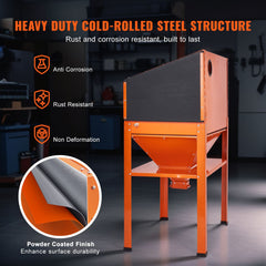 60 Gallon Sand Blasting Cabinet with Stand with Blasting Gun & 4 Nozzles