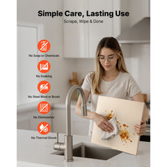 Pizza Stone, 406 x 355 mm Rectangular Cordierite Pizza Stone, Extra Large Baking-Stone with Scraper, 15 mm Thick Heat-Resistant Cordierite, for Kitchen Oven, Baking Bread & Pizzas, BBQ Grilling