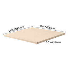 Pizza Stone, 406 x 355 mm Rectangular Cordierite Pizza Stone, Extra Large Baking-Stone with Scraper, 15 mm Thick Heat-Resistant Cordierite, for Kitchen Oven, Baking Bread & Pizzas, BBQ Grilling