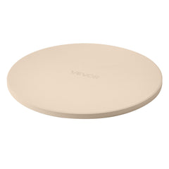 Pizza Stone, 381 mm Round Cordierite Pizza Stone, Extra Large Baking-Stone with Aluminum Peel, 17 mm Thickness Heat-Resistant Cooking Cordierite, for Kitchen Oven, Baking Pizzas, BBQ Grilling