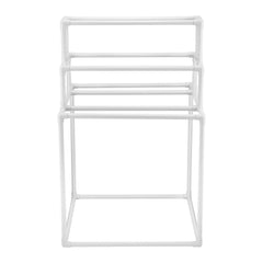 Towel Rack 8-Bar Outdoor PVC Towel Holder for Poolside Spa Bathroom White