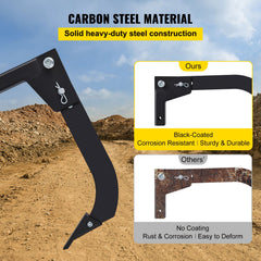 Hitch Mounted Ripper, 40.6cm Shank Length Box Scraper Shank, 4 Hole Site Box Blade for Tractor, 2 Locating Pins Ripper Shank, 2 Plough Tips Box Blade Shank Teeth