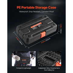 Extra Long Allen Hex Bit Socket Set, 18-Piece 3/8 inch Drive, S2 Alloy Steel and Cr-V Steel, Standard SAE and Metric 1/8-Inch-3/8-Inch, 3-12mm, with Enhanced Storage Case, for Mechanics