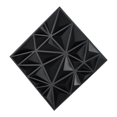3D Wall Panels, 33-Pack 30 x 30 cm PVC Modern Art Minimalist Diamond Tiles, 2.97 m² Coverage Accent Wall Panel, Interior Home Decor for Ceiling, Bedroom, Living Room, Gaming Room, Matte Black