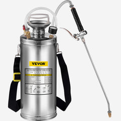 2Gal Stainless Steel Sprayer, Set with 20\" Wand& Handle& 3FT Reinforced Hose, Hand Pump Sprayer with Pressure Gauge&Safety Valve, Adjustable Nozzle Suitable for Gardening and Sanitizing