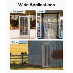 Strip Curtain PVC Door Curtain 244 x 244 cm Cooler Freezer Clear Plastic