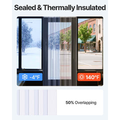 Strip Curtain PVC Door Curtain 244 x 244 cm Cooler Freezer Clear Plastic