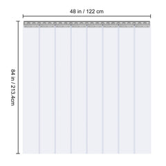 Strip Curtain, 213.4 cm Height x 122 cm Width, 2 mm Thickness, 8PCS Clear PVC Strip Door Curtain, Freezer Curtain, Plastic Door Strips for Walk in Freezers, Cooler, Warehouse, with 50% Overlap
