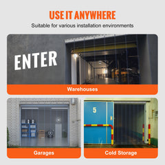 Strip Curtain, 213.4 cm Height x 122 cm Width, 2 mm Thickness, 8PCS Clear PVC Strip Door Curtain, Freezer Curtain, Plastic Door Strips for Walk in Freezers, Cooler, Warehouse, with 50% Overlap