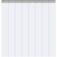 Strip Curtain, 213.4 cm Height x 122 cm Width, 2 mm Thickness, 8PCS Clear PVC Strip Door Curtain, Freezer Curtain, Plastic Door Strips for Walk in Freezers, Cooler, Warehouse, with 50% Overlap