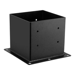 4x4 Post Base 4 Pcs, Inner Size 3.6x3.6 inch / 92x92 mm Post Brackets, Heavy Duty Carbon Steel Decking Posts, Wood Posts Brackets for Pavilion Deck Railing Support Deck Base Plate, Black