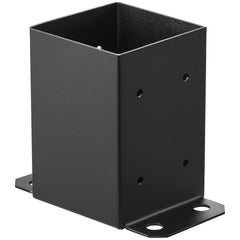 101.6x101.6mm Post Base 4 Pcs, Inner Size 91x91 Post Base Brackets, Heavy Duty Powder-Coated Post Anchor Matte Black Wood Post Brackets for Pavilion Deck Railing Support Deck Base Plate