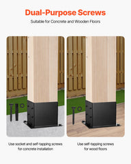 8 Pcs 4x4 Post Base Bracket Wood Fence Post Anchor Inner Size 3.6x3.6 in