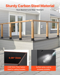 8 Pcs 4x4 Post Base Bracket Wood Fence Post Anchor Inner Size 3.6x3.6 in