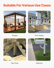 8 Pcs 4x4 Post Base Bracket Wood Fence Post Anchor Inner Size 3.6x3.6 in