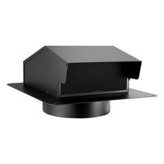 149 mm Hooded Wall Vent Cover SPCC Steel Roof Exhaust 1 Pack Black