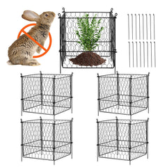 4 Pack Plant Protector from Animals, 13.4'' x 13.4'' Chicken Wire Plant Protector, Plant Cages for Outdoor Plants, Flowers & Vegetables, Keeps Bunny Chicken Squirrels Out, 16pcs Metal Mesh