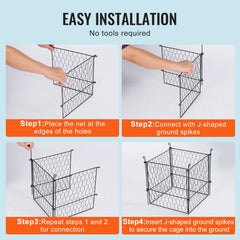 4 Pack Plant Protector from Animals, 13.4'' x 13.4'' Chicken Wire Plant Protector, Plant Cages for Outdoor Plants, Flowers & Vegetables, Keeps Bunny Chicken Squirrels Out, 16pcs Metal Mesh
