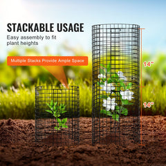6 Pack Plant Protector from Animals, 320mm Dia. x 355mm H Chicken Wire Plant Protector, Plant Cages for Outdoor Plants, Flowers & Vegetables, Keeps Bunny Chicken Squirrels Out, 18pcs Metal Mesh