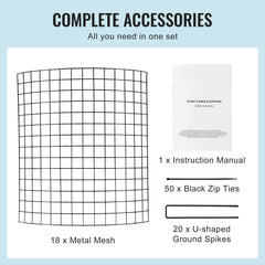 6 Pack Plant Protector from Animals, 320mm Dia. x 355mm H Chicken Wire Plant Protector, Plant Cages for Outdoor Plants, Flowers & Vegetables, Keeps Bunny Chicken Squirrels Out, 18pcs Metal Mesh