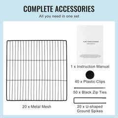 5 Pack Plant Protector from Animals, 390 mm x 390 mm Chicken Wire Plant Protector, Plant Cages for Outdoor Plants, Flowers & Vegetables, Keeps Bunny Chicken Squirrels Out, 20pcs Metal Mesh