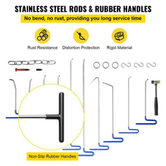 Rods Dent Puller Stainless Steel Paintless Repair Kits Hail Removal 20PCS