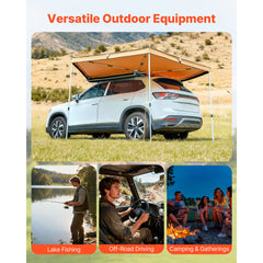 270 Degree Awning, 4.9 ㎡ Driver Side Vehicle Awning, Waterproof UV50+ Car Side Awnings with Carry Bag, All-Weather Free-Standing Overland Awnings Car Shelter for SUV Van Truck Camping