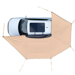 270 Degree Awning with Bulit-in LED Lights, 10.9 ㎡ Driver Side Vehicle Awning, Waterproof UV50+ Car Side Awnings, All-Weather Free-Standing Overland Awnings Car Shelter for SUV Truck Camping
