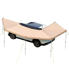 270 Degree Awning with Bulit-in LED Lights, 10.9 ㎡ Driver Side Vehicle Awning, Waterproof UV50+ Car Side Awnings, All-Weather Free-Standing Overland Awnings Car Shelter for SUV Truck Camping