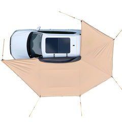 270 Degree Awning with Bulit-in LED Lights, 10.9 ㎡ Driver Side Vehicle Awning, Waterproof UV50+ Car Side Awnings, All-Weather Free-Standing Overland Awnings Car Shelter for SUV Truck Camping