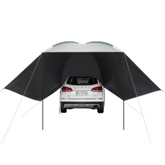 Vehicle Awning, Large 10' x 7' Shade Coverage Car Side Awning, PU2000mm UV50+ Car Awning with Extended Side Canopies and Portable Storage Bag, Suitable for Truck, SUV, Van, Campers
