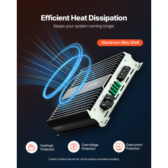 Monoblock Car Amplifier, 1200W RMS MAX, 1/2/4 Ohm Stable, 1-Channel Class D Car Audio Amplifier with Remote Subwoofer Level Control, Low Pass Filter, Bass Boost & Phase Shift, Volume Controller