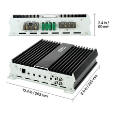 Monoblock Car Amplifier, 1200W RMS MAX, 1/2/4 Ohm Stable, 1-Channel Class D Car Audio Amplifier with Remote Subwoofer Level Control, Low Pass Filter, Bass Boost & Phase Shift, Volume Controller