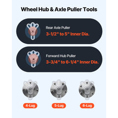 9-Way Slide Hammer Puller Set, 15PCS Front Wheel Hub Bearing Remover & Rear Wheel Axle Hub Dent Shaft Puller Tool Kit, Axle Bearing Puller Tool Kit and Slide Hammer Remover Set with Carry Box