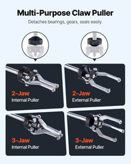 9-Way Slide Hammer Puller Set, 15PCS Front Wheel Hub Bearing Remover & Rear Wheel Axle Hub Dent Shaft Puller Tool Kit, Axle Bearing Puller Tool Kit and Slide Hammer Remover Set with Carry Box