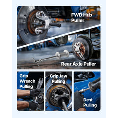 9-Way Slide Hammer Puller Set, 15PCS Front Wheel Hub Bearing Remover & Rear Wheel Axle Hub Dent Shaft Puller Tool Kit, Axle Bearing Puller Tool Kit and Slide Hammer Remover Set with Carry Box